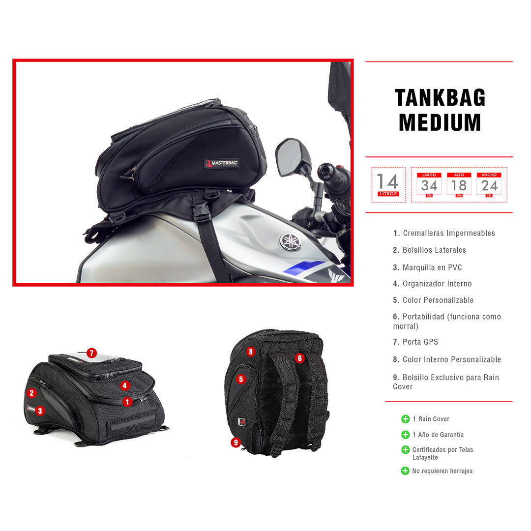 TankBag Medium | Bolsa Tanquera para Motocicleta